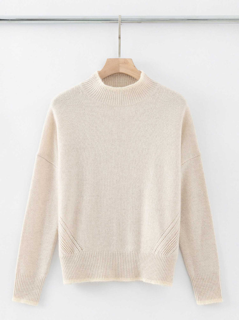 Aleger Cashmere | Contrast Crew Sweater | Shell