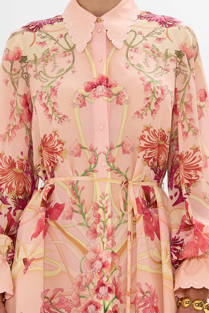 Camilla | Blossoms and Brushstrokes Shift Shirt Dress