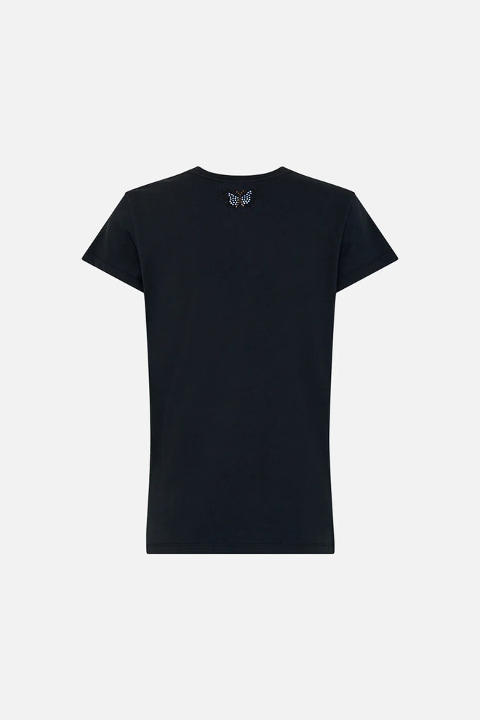 Camilla | Happily Ever After Slim Fit Round Neck T-Shirt | Black