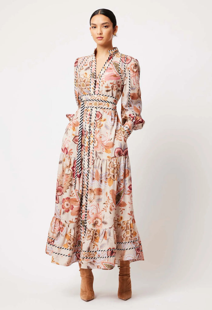 Once Was | Vega Linen Viscose Maxi Dress | Aries Floral