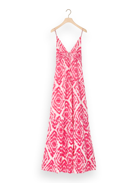 Scotch & Soda | Pink Disco Tie Maxi Waisted Dress