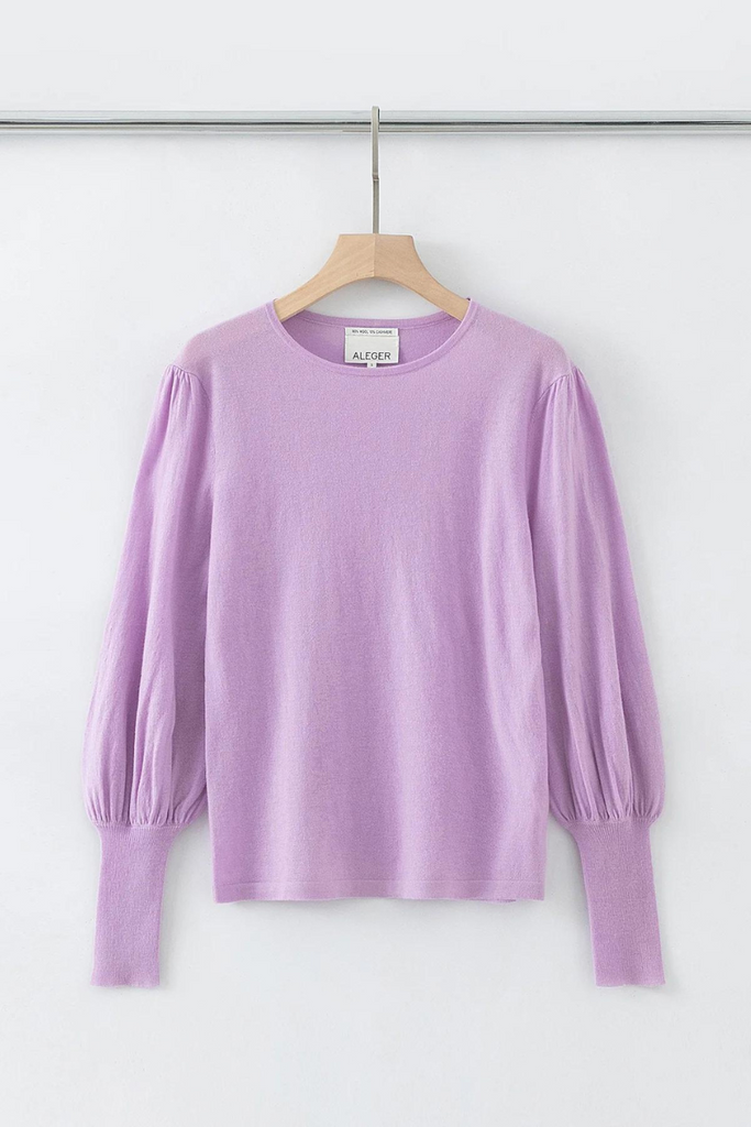 Aleger Cashmere | Blend Sleeve Crew | Orchid
