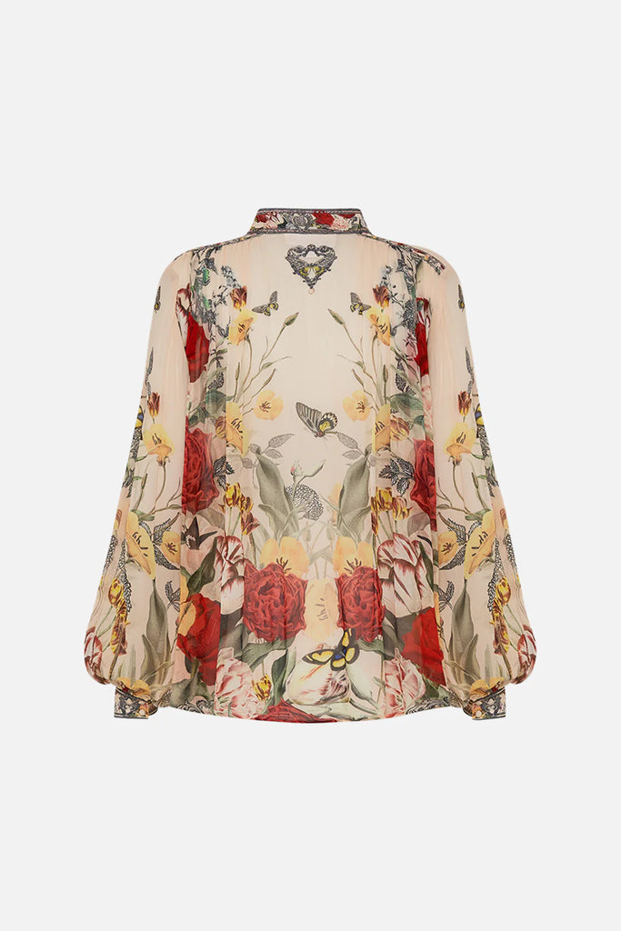 Camilla | Etched Into Eternity High Neck Button Through Blouse