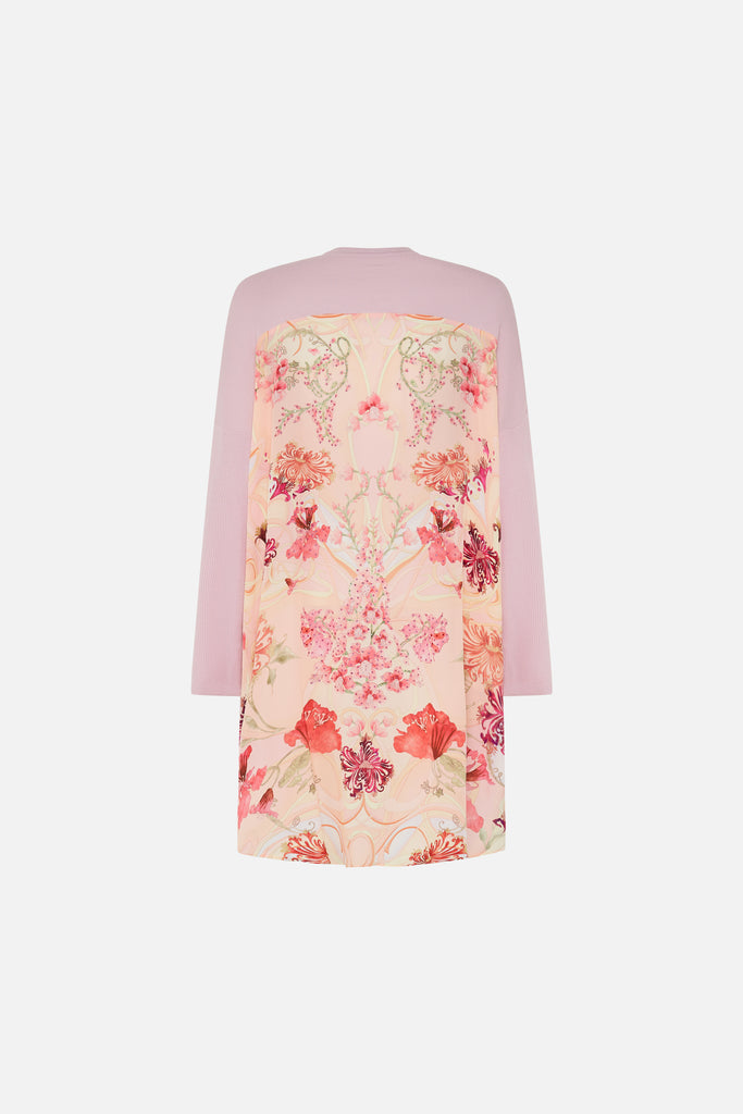 Camilla | Blossoms and Brushstrokes Long Sleeve Jumper With Print Back