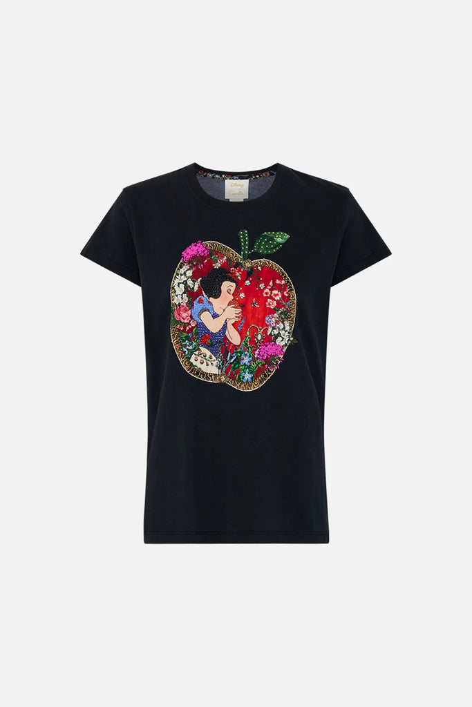 Camilla | Happily Ever After Slim Fit Round Neck T-Shirt | Black