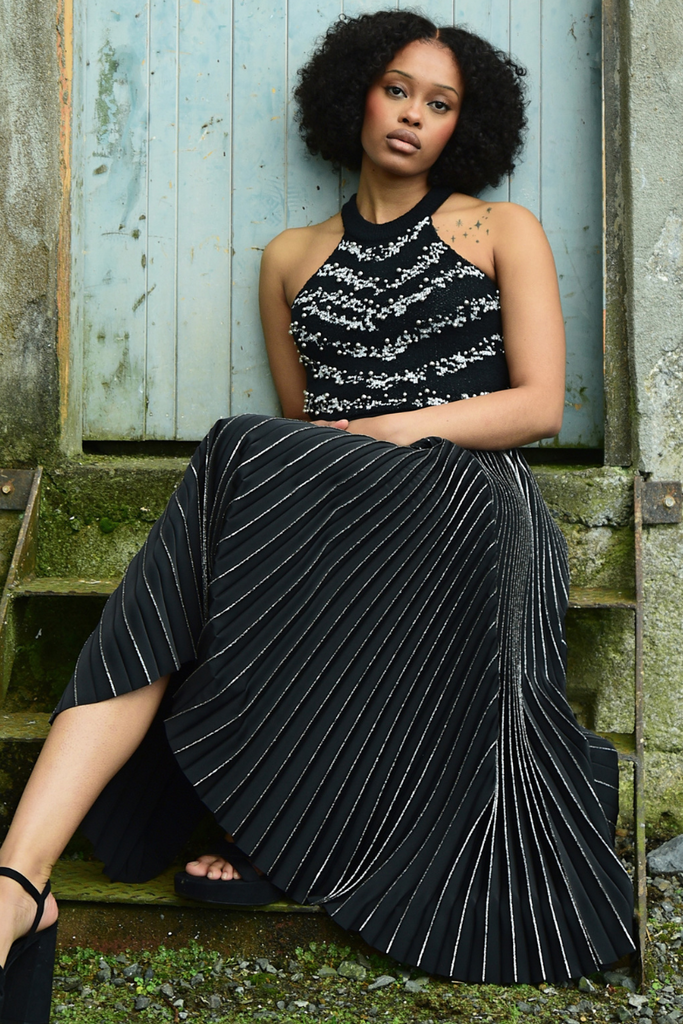 Coop | Taken Glitterally Skirt | Black/Silver