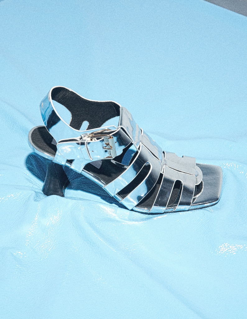 Caverley Shoes | Mare Heel | Mirror Silver