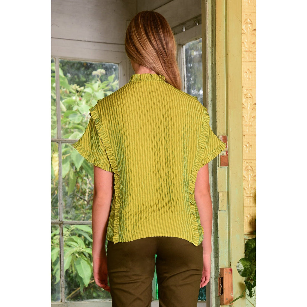 Coop | Frill Got It Right Top | Chartreuse