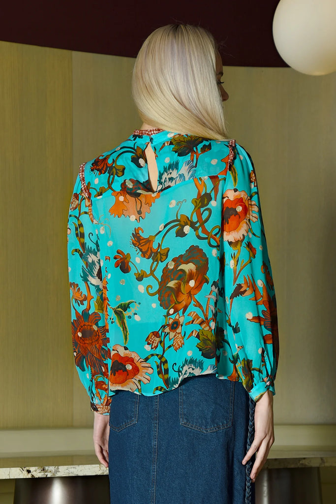 Cooper | Shirr Thing Top | Blue Floral