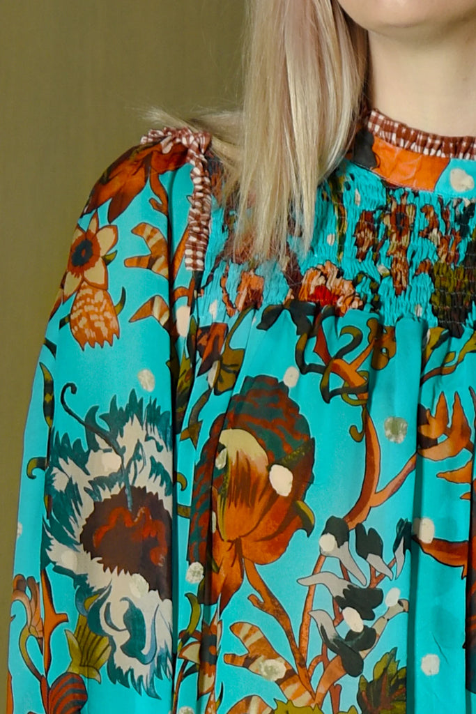 Cooper | Shirr Thing Top | Blue Floral