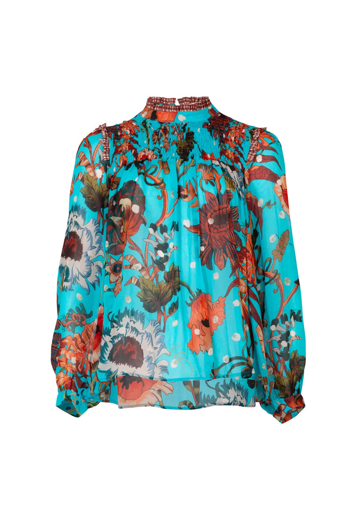 Cooper | Shirr Thing Top | Blue Floral