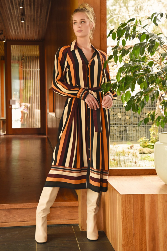 Cooper | Winterful Dress | Winter Stripe