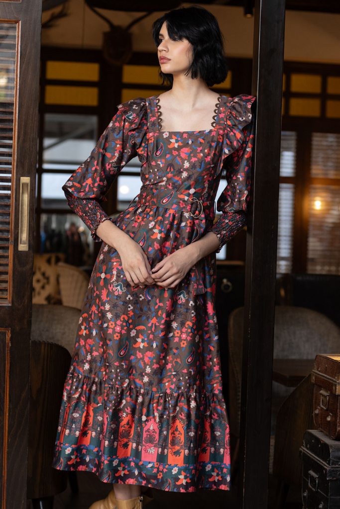 Emily Lovelock | Azra Dress | Sepia