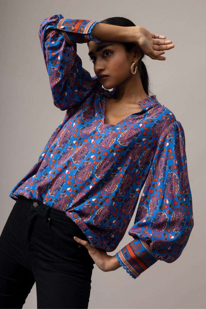 Emily Lovelock | Hailey Blouse | Directoire Blue