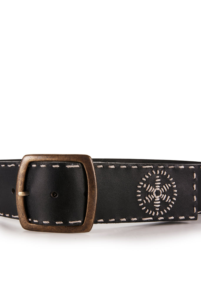 Estilo Emporio | Wide Embroidered Belt | Black