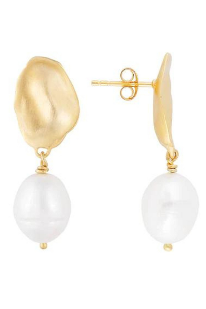 Fairley | Golden Seashell Pearl Drops