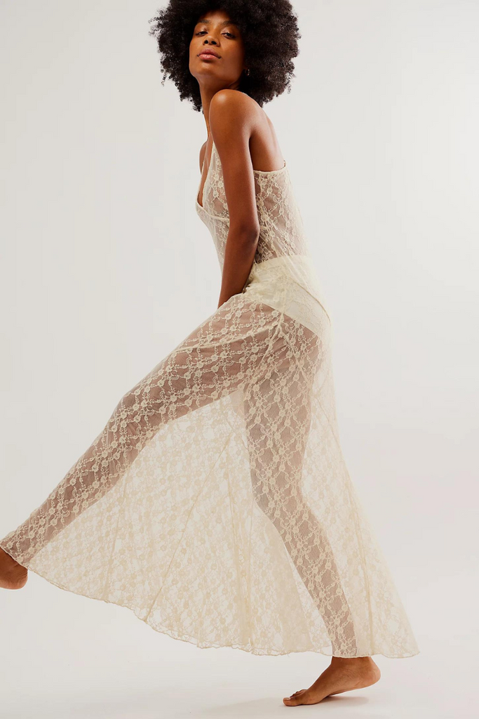 Free People | A Little Lace Maxi Slip | Tea