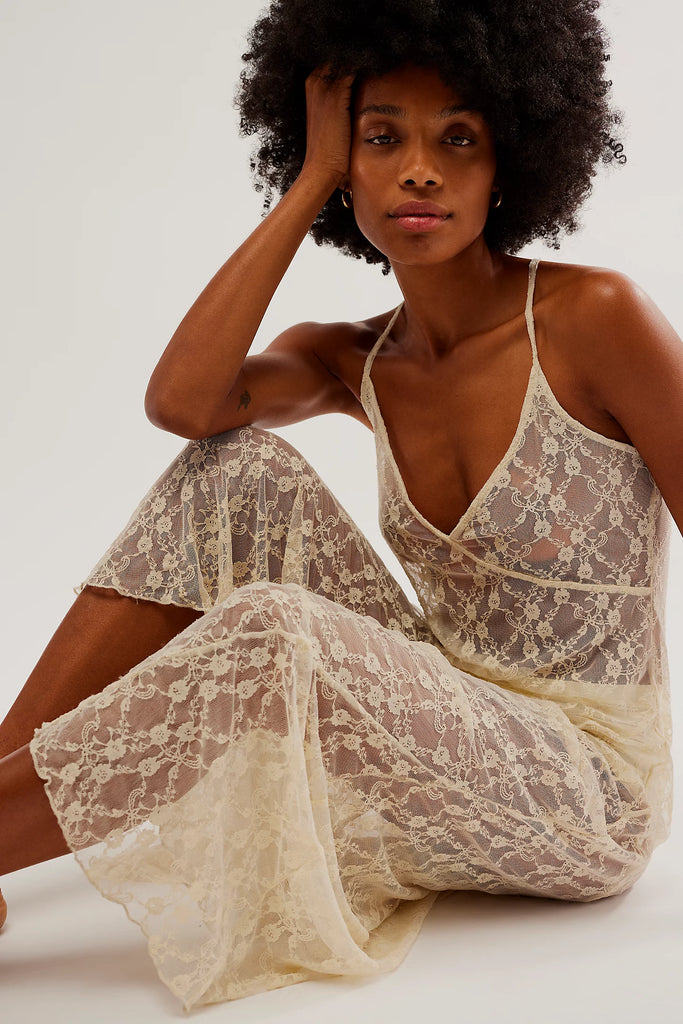 Free People | A Little Lace Maxi Slip | Tea