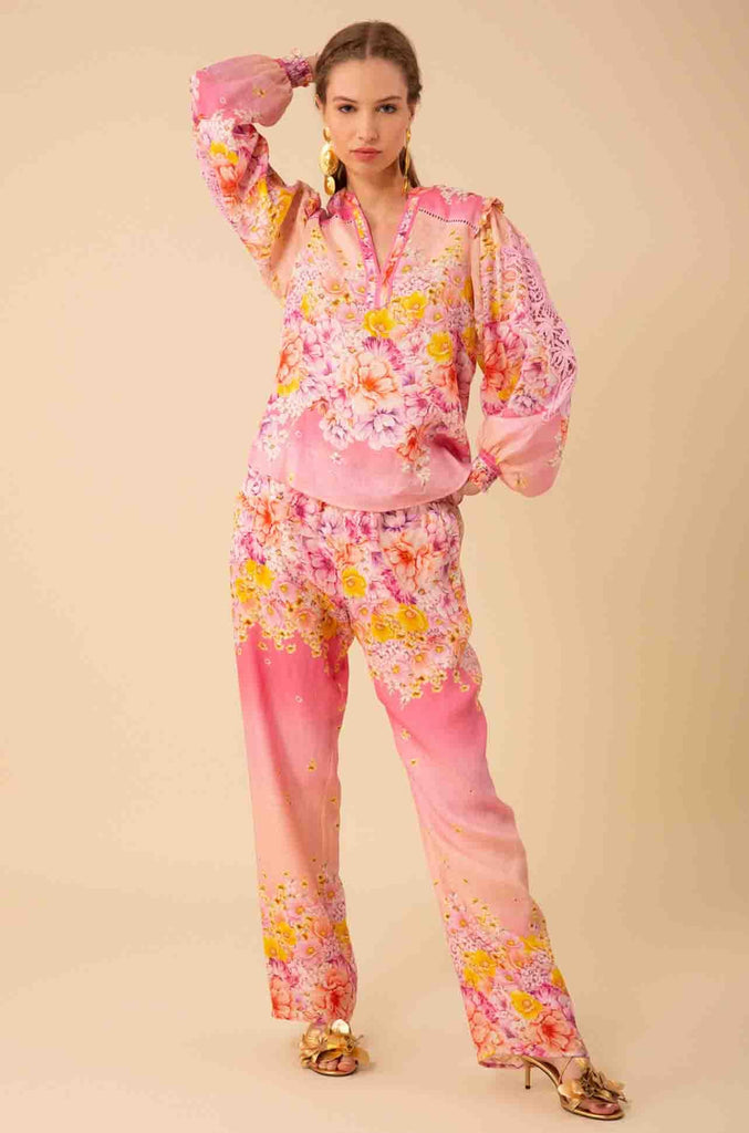 Hale Bob | Reese Long Sleeve Top in Pink