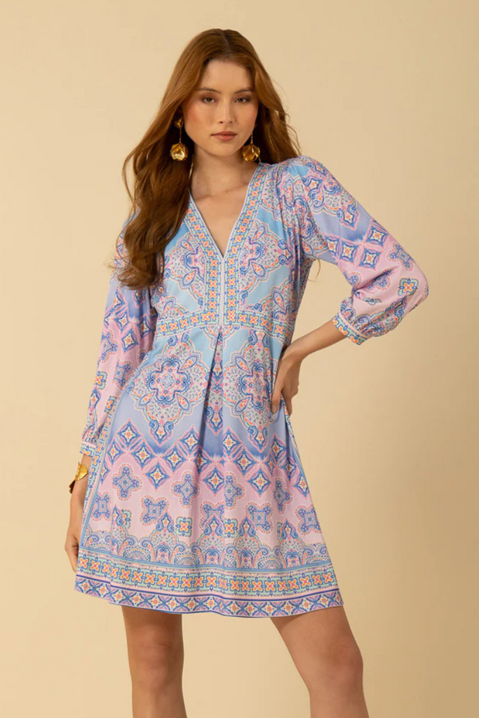 Hale Bob | Sevyn V-Neck Dress | Blue