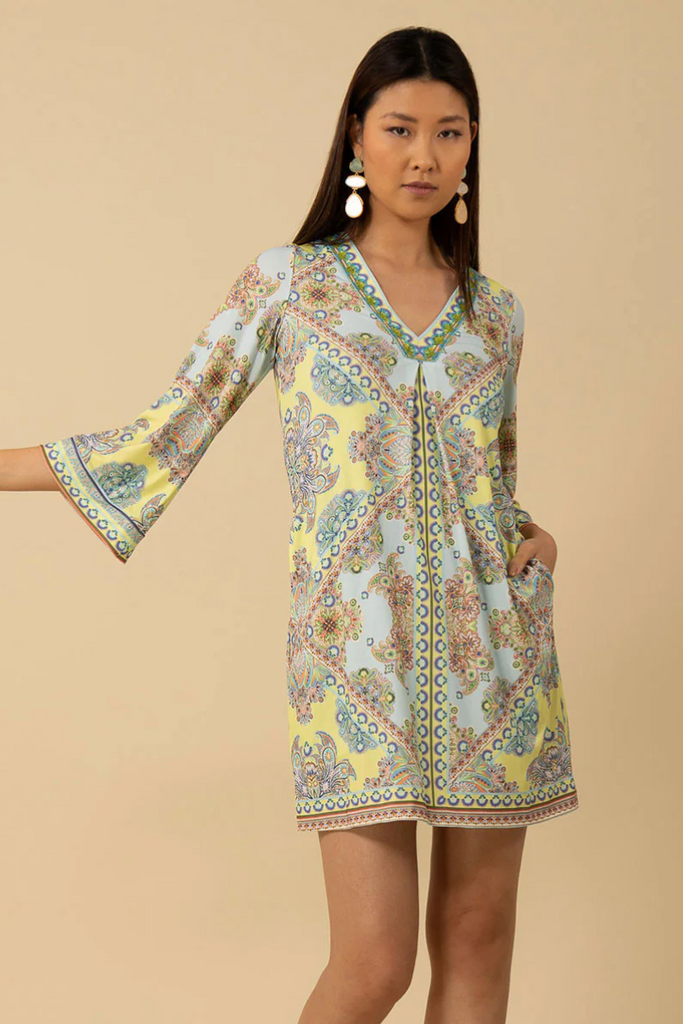 Hale Bob | Zariyah V Neck Dress | Turquoise