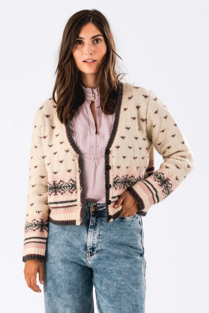 Lollys Laundry | Nina Cardigan Knit | Creme