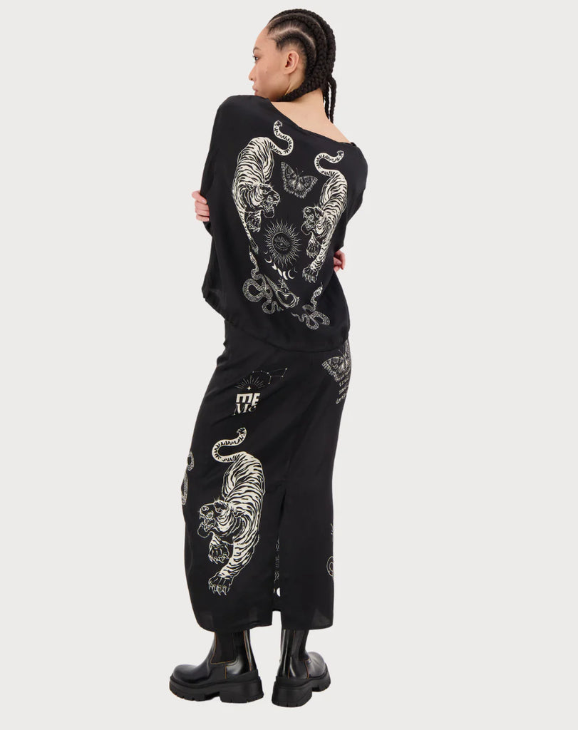 Me369 | Beatrice Blouson Top | Black Magic