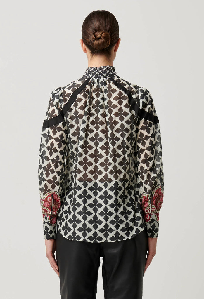 Once Was | Astrid Cotton Silk Contrast Panel Shirt | Country Tapestry