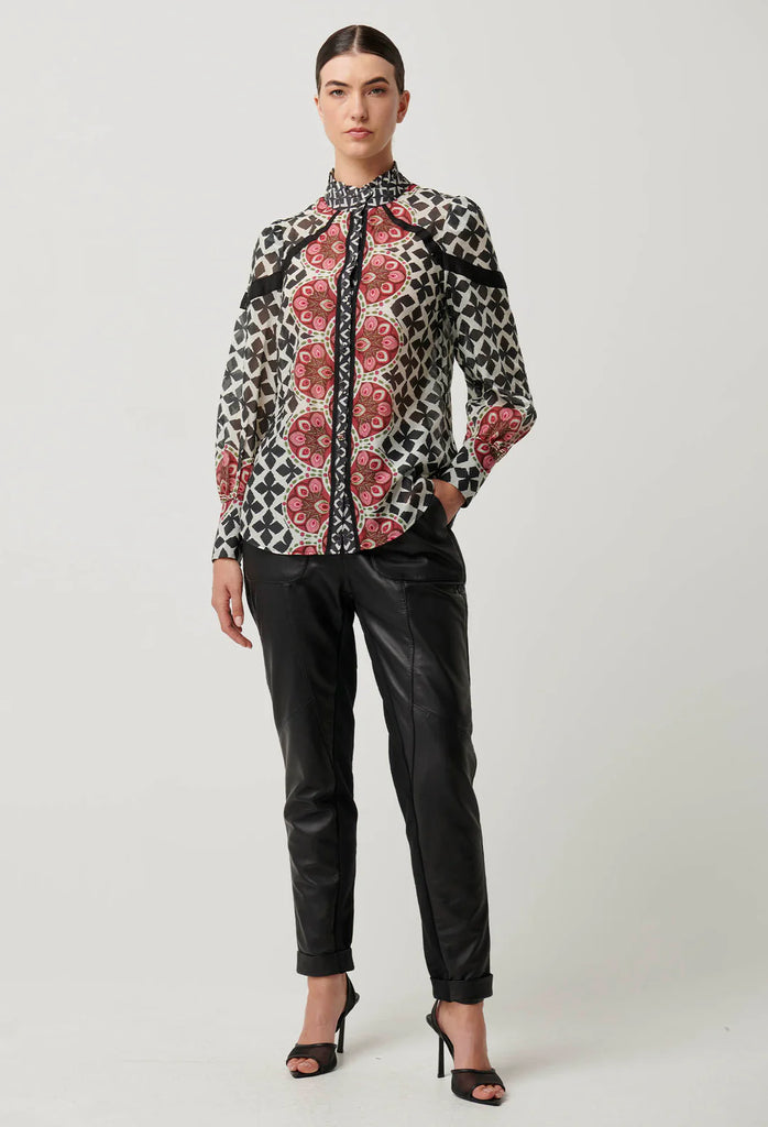 Once Was | Astrid Cotton Silk Contrast Panel Shirt | Country Tapestry