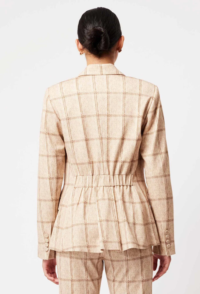 Once Was | Venus Ponte Blazer | Oatmeal Check