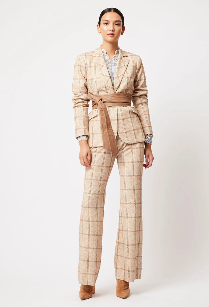 Once Was | Venus Ponte Blazer | Oatmeal Check