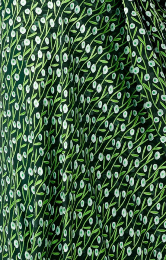 Sacha Drake | Wonderland Midi Wrap Dress | Emerald Poppy