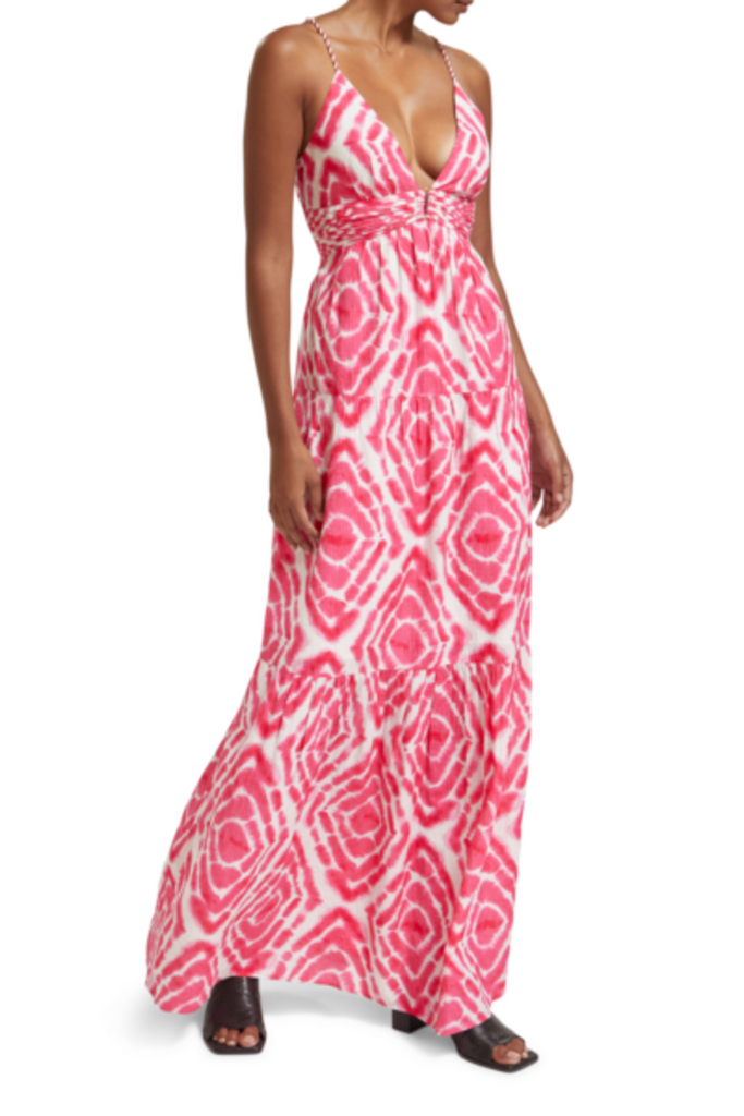 Scotch & Soda | Pink Disco Tie Maxi Waisted Dress