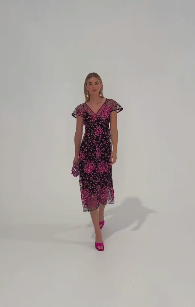 Sacha Drake | Joan Orchid Dress | Pink/Black