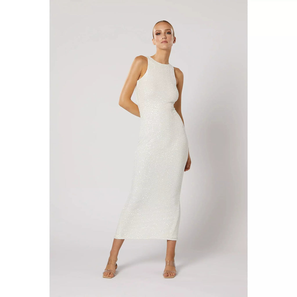 Winona | Reyna Zip Back Dress | White