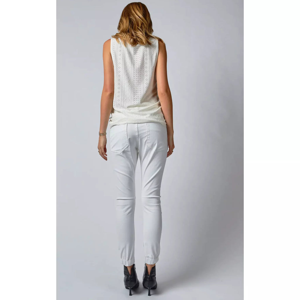 Dricoper | Coated Cuffed White Jeans