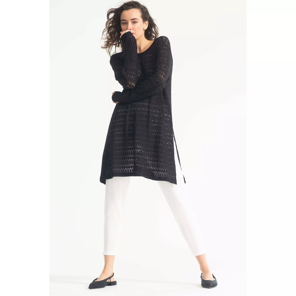 Mela Purdie | Maxi Sweater | Crochet Lace | Black