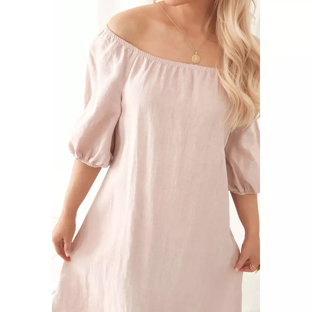 Bypias | Louise Linen Dress | Blush Pink