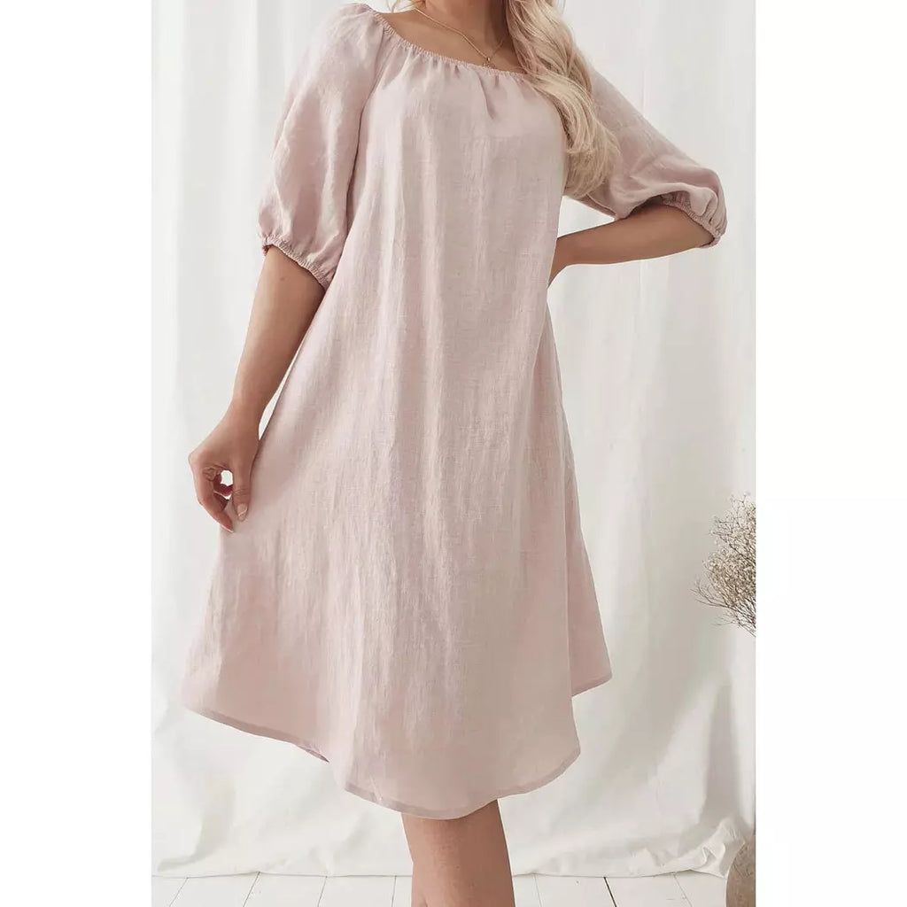 Bypias | Louise Linen Dress | Blush Pink