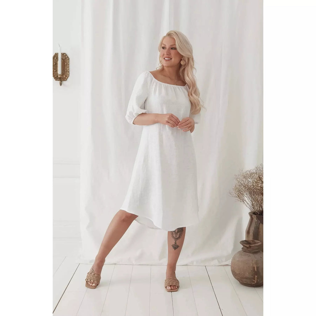 Bypias | Louise Linen Dress | White