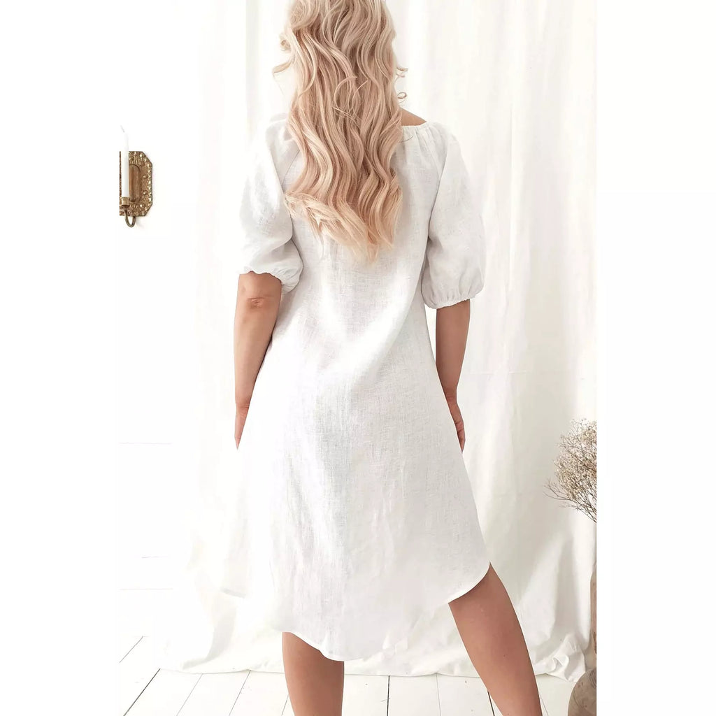 Bypias | Louise Linen Dress | White