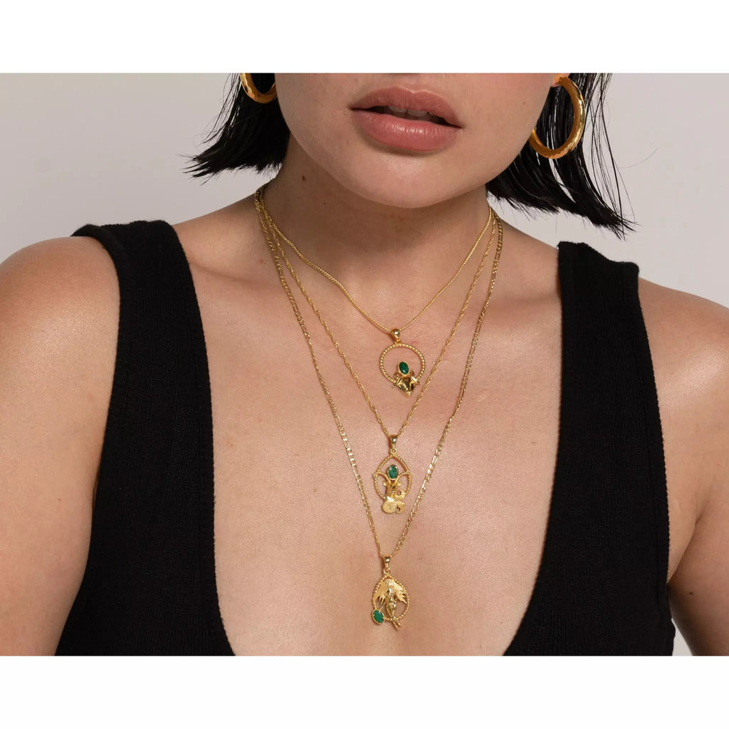 Mountain & Moon | Capricorn Necklace | Link Chain