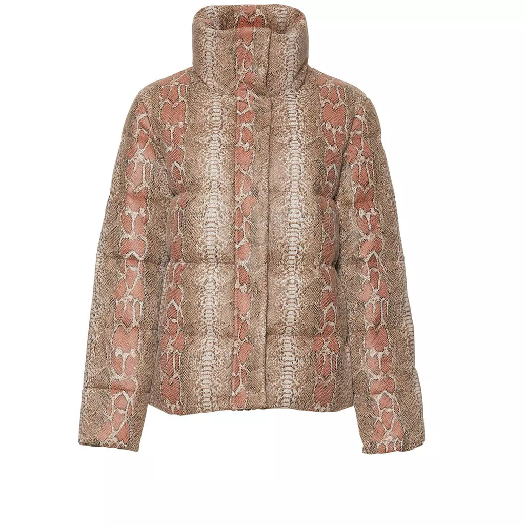 Unreal Fur | Python Puffer Jacket | Pink Snake